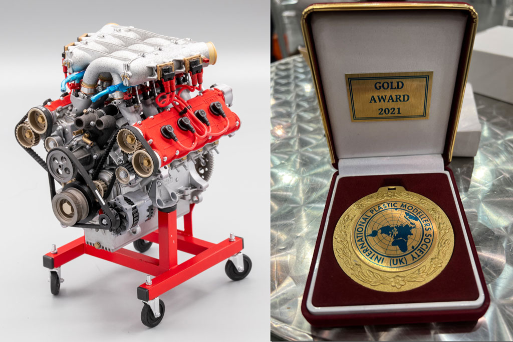 unobtainium Ferrari F40 Engine kit and IPMS Gold Medal